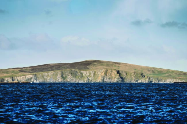 A steep coastline.